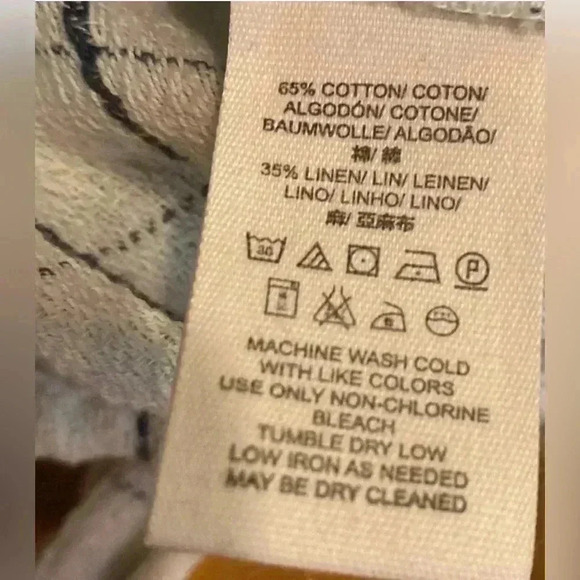 Free People Linen Blend Wrap Top Black & White, size XS - Picture 6 of 7